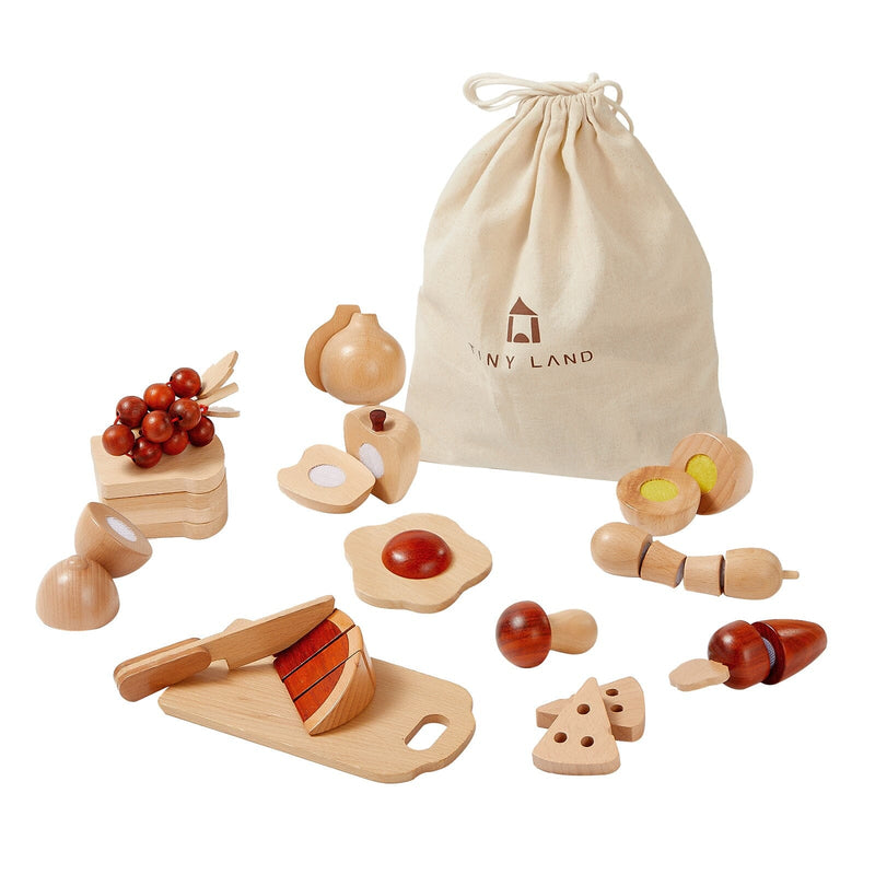 Tiny Land® Wooden Cut and Play Food Toys