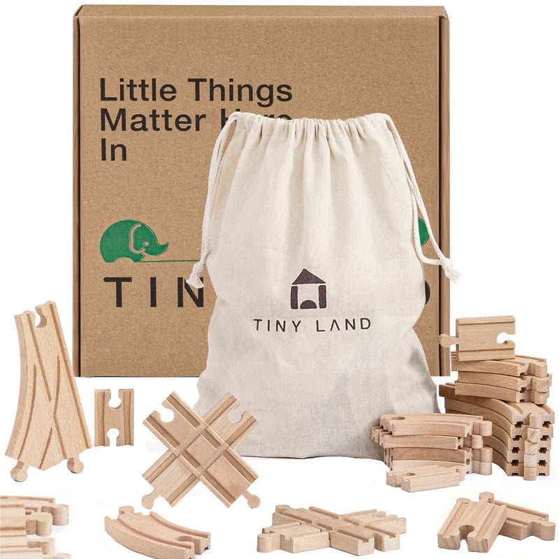 Tiny Land® Wooden Train Tracks Set (52 pcs)