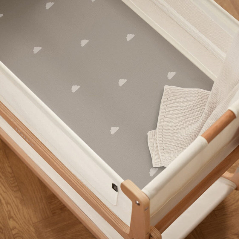 Snuz Bassinet 2 Pack Fitted Sheets - Gray Cloud