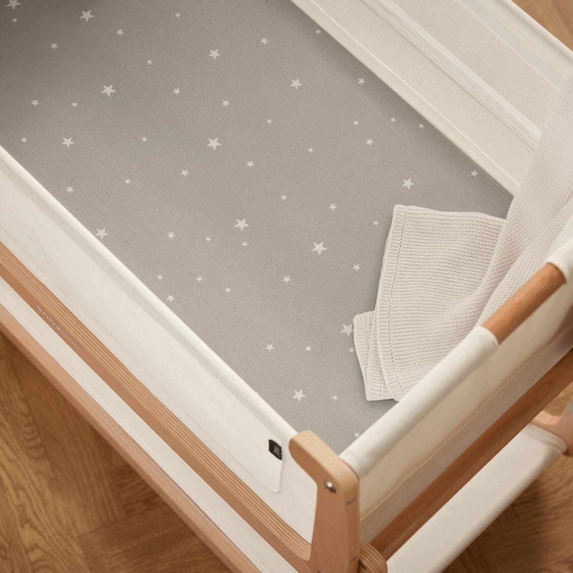 Snuz Bassinet 2 Pack Fitted Sheets - Gray Star- Strolleria