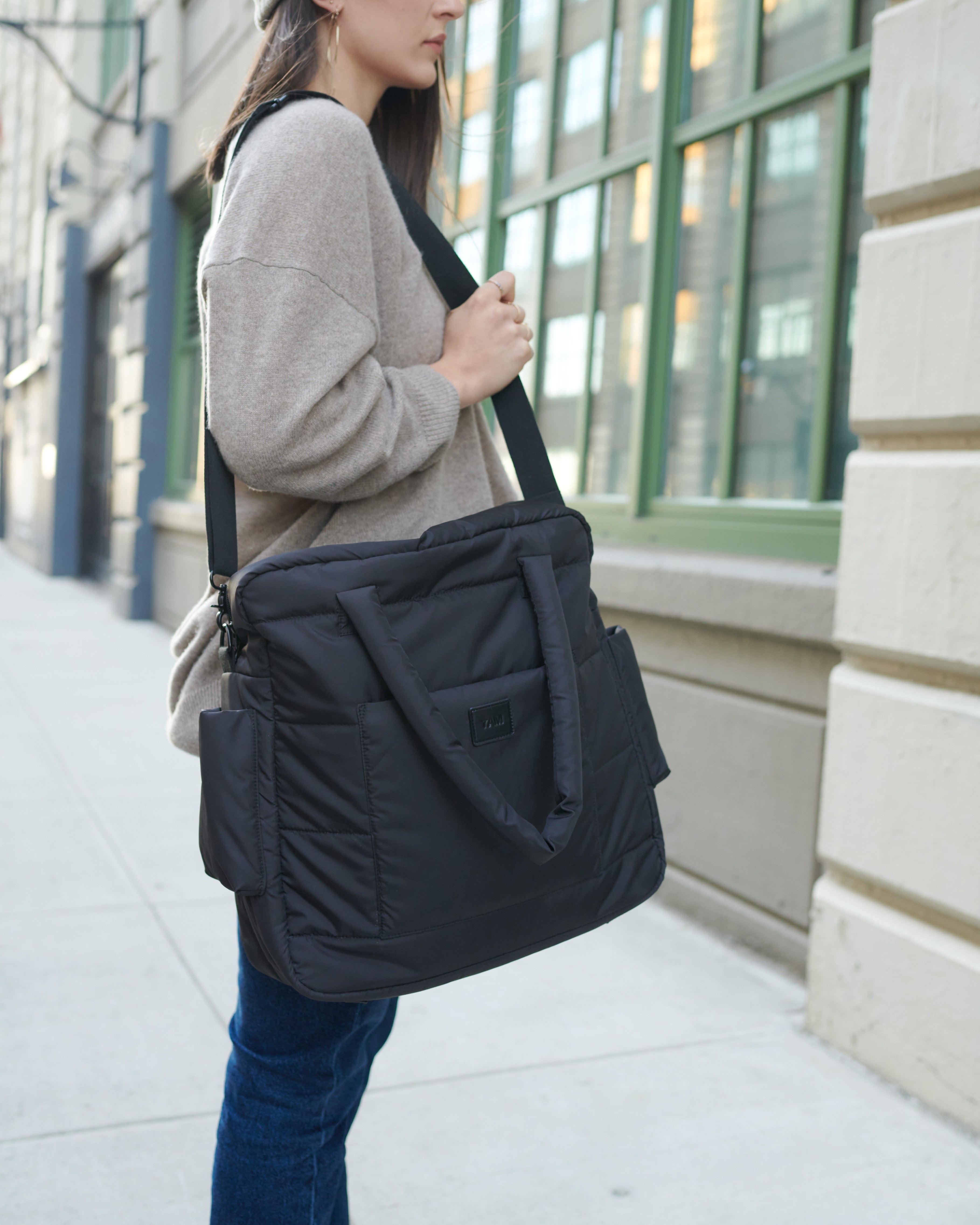 7AM Enfant Plaza Weekend Diaper Bag - Black- Strolleria