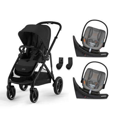 CYBEX Gazelle S 2 Stroller + Aton G Swivel SensorSafe Infant Car Seat Twin Travel System