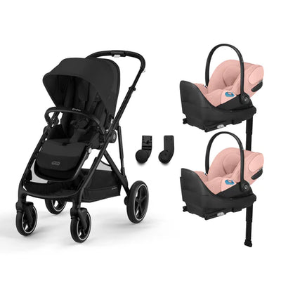 CYBEX Gazelle S 2 Stroller + Cloud T SensorSafe Infant Car Seat Twin Travel System