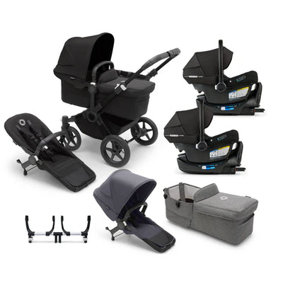 Bugaboo Donkey 5 Mono Complete Stroller + Duo + Bassinet + Bugaboo Turtle Air Shield By Nuna Car Seat Twin Travel System