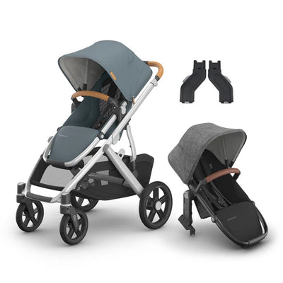 UPPAbaby Vista V3 Two in Tow Bundle (Stroller + RumbleSeat + Adapters)