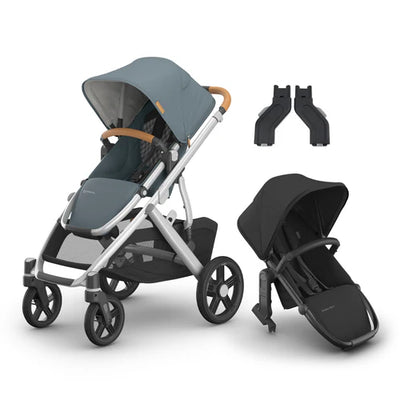 UPPAbaby Vista V3 Two in Tow Bundle (Stroller + RumbleSeat + Adapters)