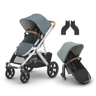 UPPAbaby Vista V3 Two in Tow Bundle (Stroller + RumbleSeat + Adapters)