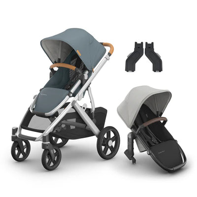 UPPAbaby Vista V3 Two in Tow Bundle (Stroller + RumbleSeat + Adapters)