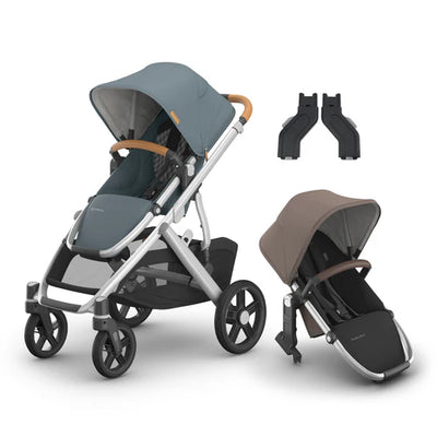 UPPAbaby Vista V3 Two in Tow Bundle (Stroller + RumbleSeat + Adapters)