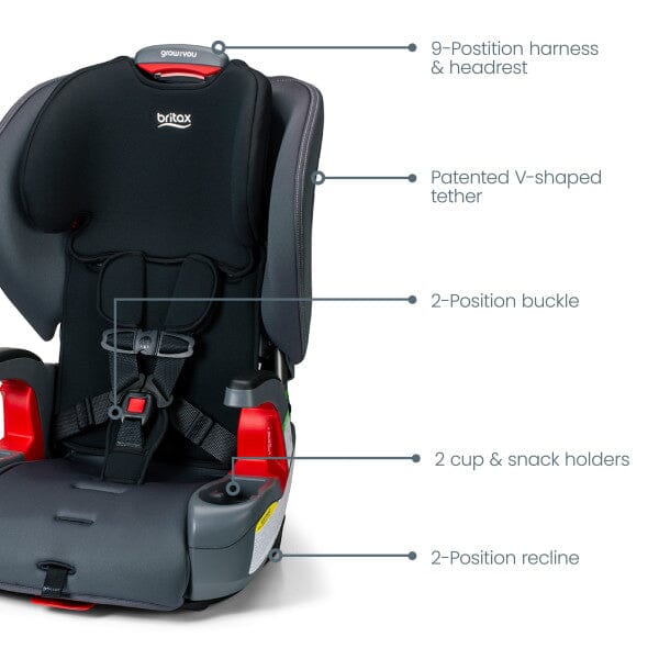 Britax Grow With You Harness-2-Booster - Mod Black- Strolleria