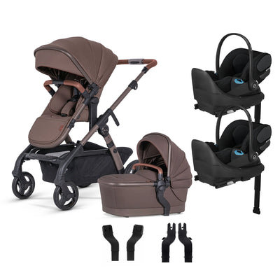 Silver Cross Wave 3 Complete Stroller + CYBEX Cloud T SensorSafe Infant Car Seat Twin Travel System