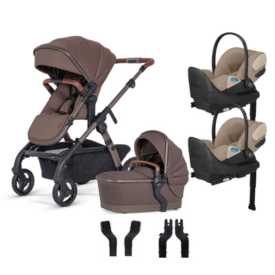 Silver Cross Wave 3 Complete Stroller + CYBEX Cloud T SensorSafe Infant Car Seat Twin Travel System