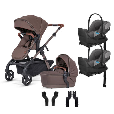 Silver Cross Wave 3 Complete Stroller + CYBEX Cloud T SensorSafe Infant Car Seat Twin Travel System