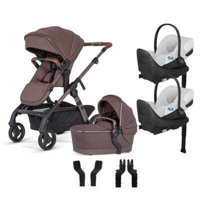 Silver Cross Wave 3 Complete Stroller + CYBEX Cloud T SensorSafe Infant Car Seat Twin Travel System