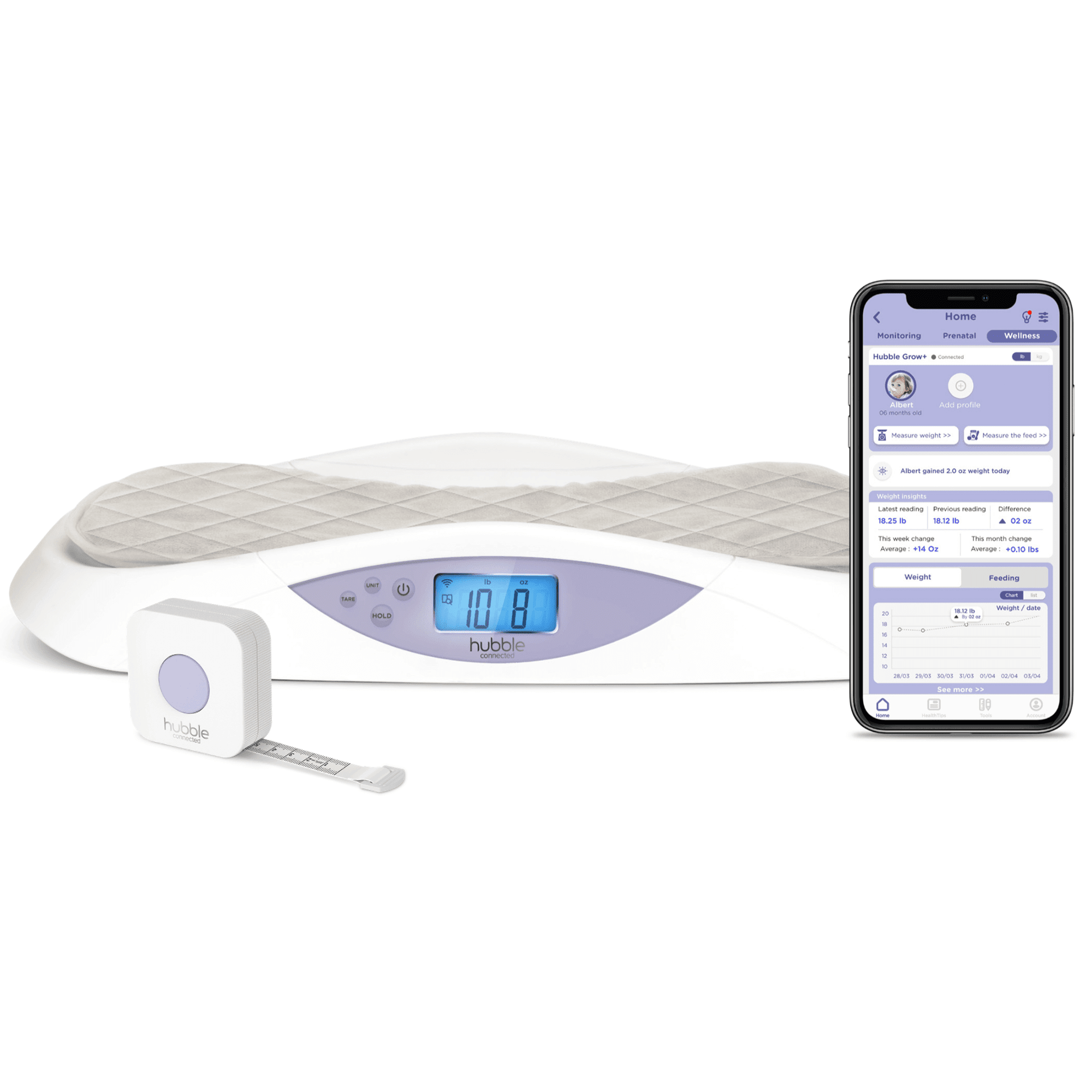 Hubble Connected Grow+ Baby Scale- Strolleria