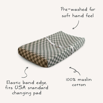 Mushie Extra Soft Muslin Changing Pad Cover