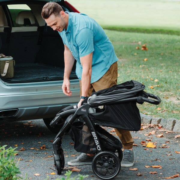 Chicco Bravo LE ClearTex Quick-Fold Stroller - Pewter- Strolleria
