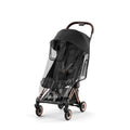 Clear CYBEX COYA Stroller Rain Cover - Side View with Rose Gold Frame | Strolleria