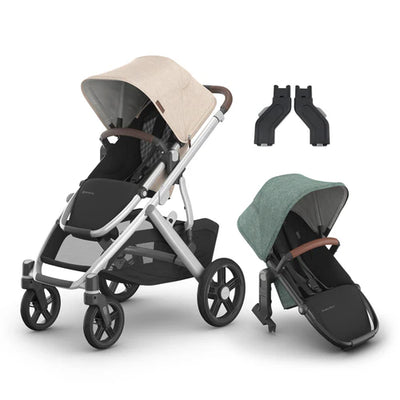 UPPAbaby Vista V3 Two in Tow Bundle (Stroller + RumbleSeat + Adapters)