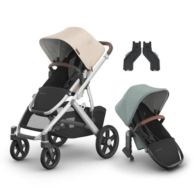 UPPAbaby Vista V3 Two in Tow Bundle (Stroller + RumbleSeat + Adapters)