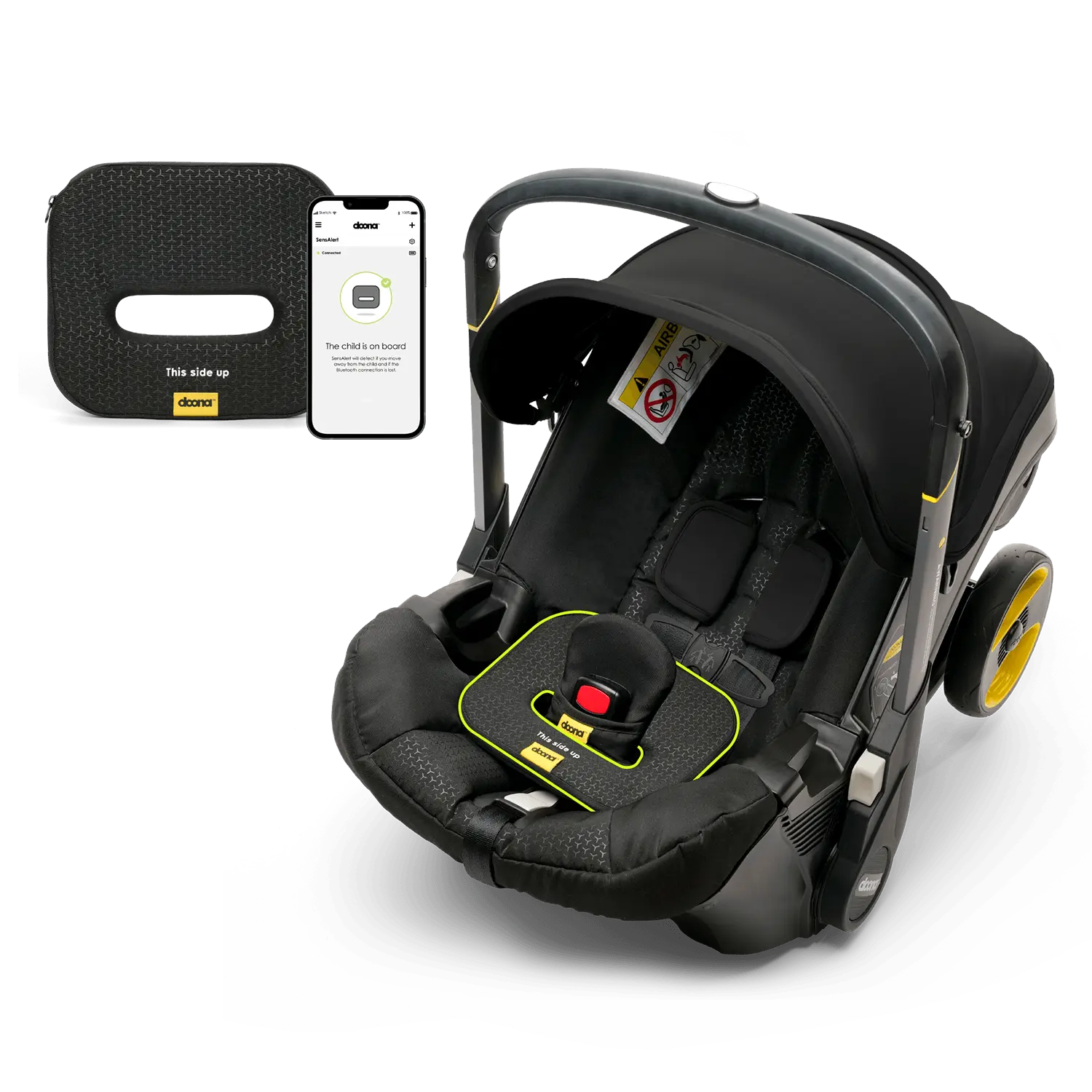 Doona + and SensAlert Bundle - Nitroblack- Strolleria