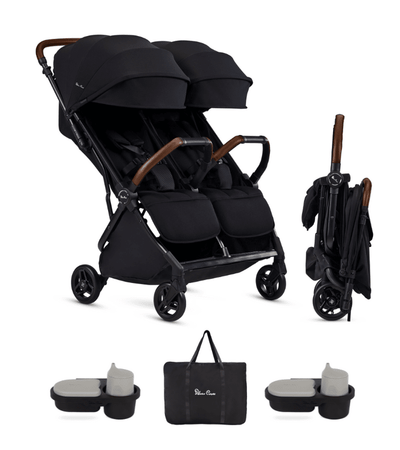 Silver Cross Jet Double Stroller Accessory Bundle - Black