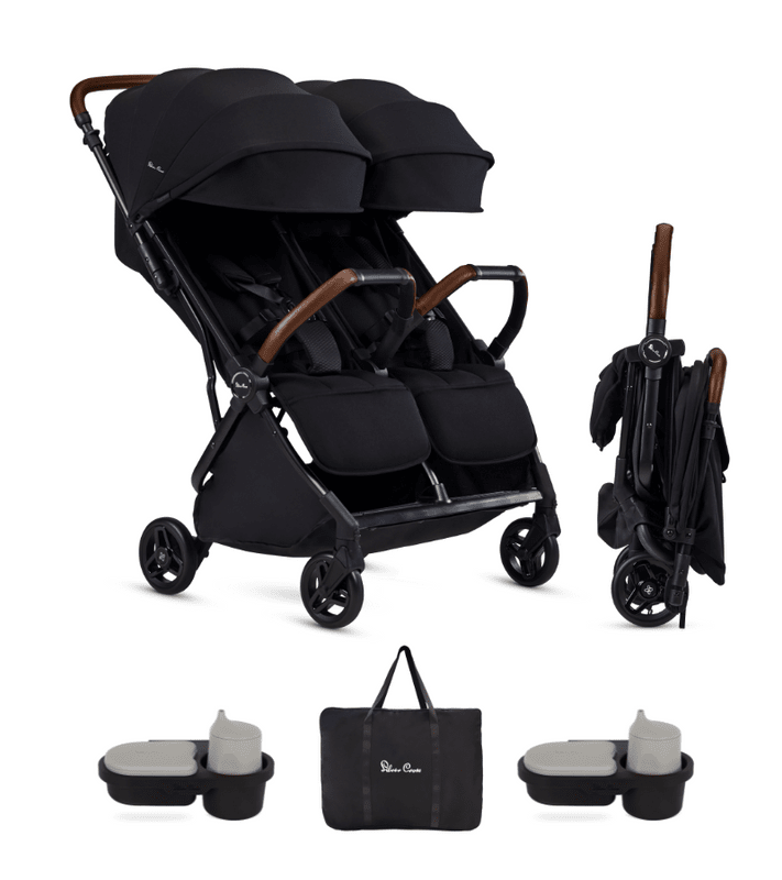 Silver Cross Jet Double Stroller Accessory Bundle - Black