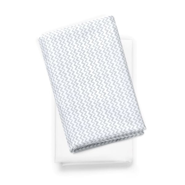 Chicco LullaGo Anywhere Sheet - White Doodle 2-Pack- Strolleria
