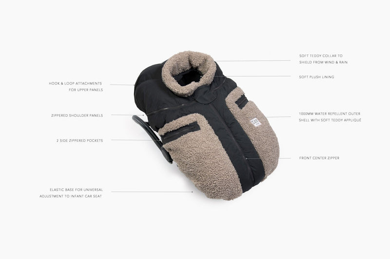 7AMEnfant Car Seat Cocoon - Teddy Appliqué