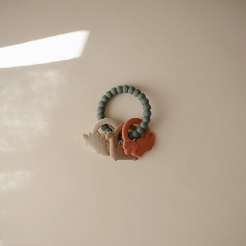 Mushie Dino Teething Ring