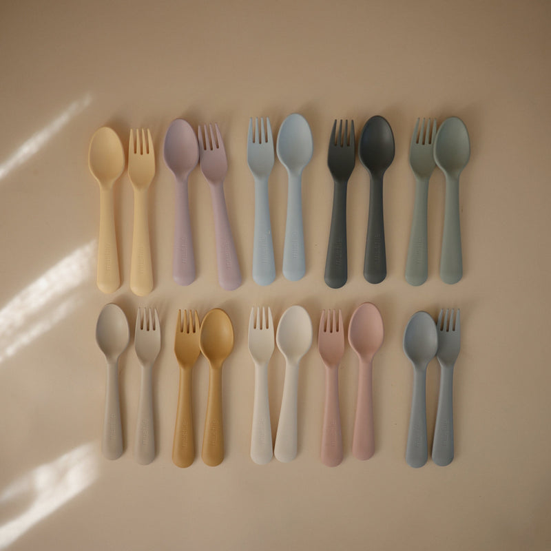 Mushie Dinnerware Fork and Spoon Set