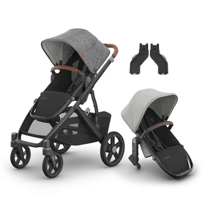 UPPAbaby Vista V3 Two in Tow Bundle (Stroller + RumbleSeat + Adapters)