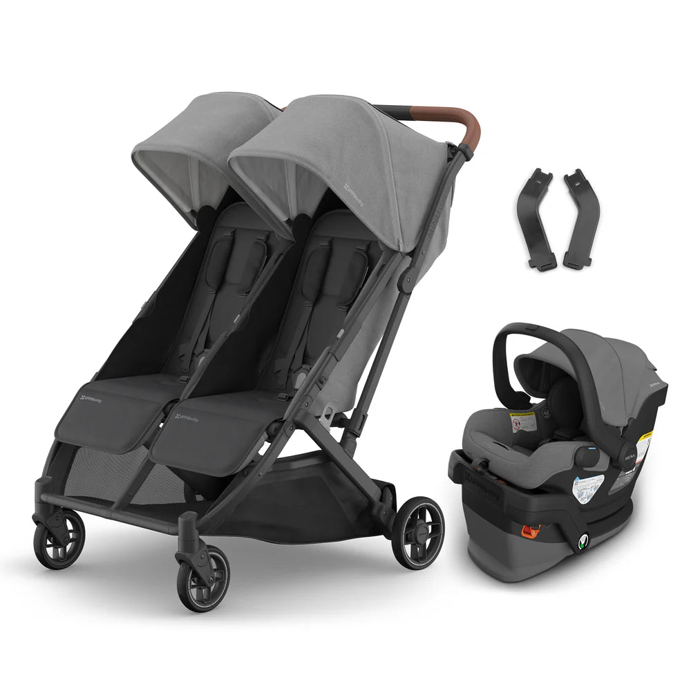 lightweight double stroller with car seat adapter UPPAbaby Minu Duo + Mesa V3 Travel System