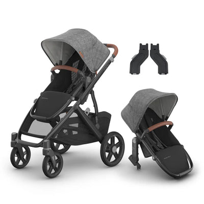 UPPAbaby Vista V3 Two in Tow Bundle (Stroller + RumbleSeat + Adapters)