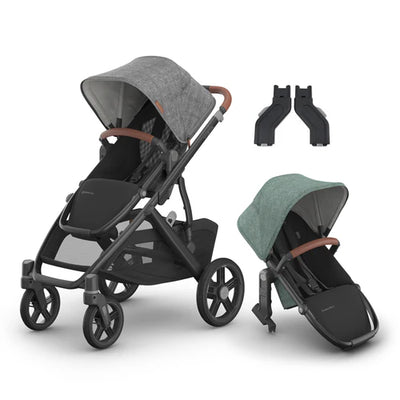 UPPAbaby Vista V3 Two in Tow Bundle (Stroller + RumbleSeat + Adapters)