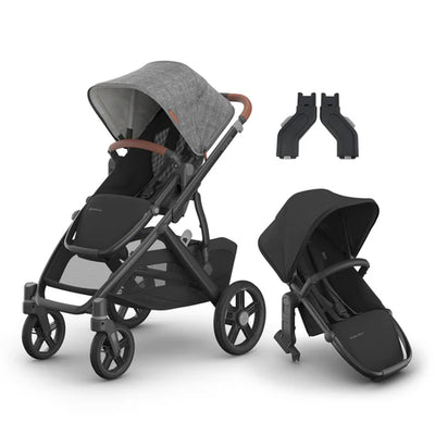 UPPAbaby Vista V3 Two in Tow Bundle (Stroller + RumbleSeat + Adapters)