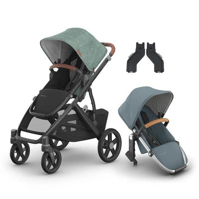 UPPAbaby Vista V3 Two in Tow Bundle (Stroller + RumbleSeat + Adapters)