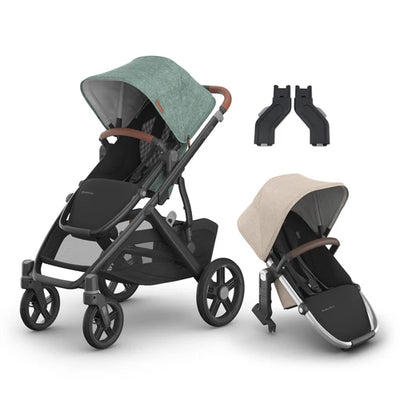 UPPAbaby Vista V3 Two in Tow Bundle (Stroller + RumbleSeat + Adapters)