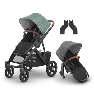 UPPAbaby Vista V3 Two in Tow Bundle (Stroller + RumbleSeat + Adapters)