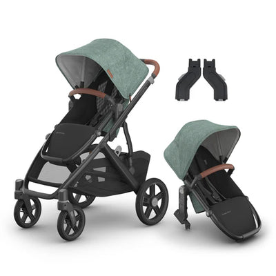 UPPAbaby Vista V3 Two in Tow Bundle (Stroller + RumbleSeat + Adapters)