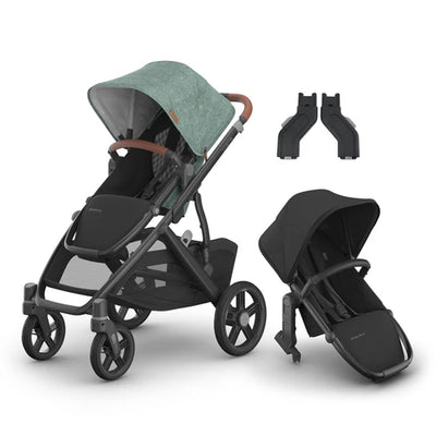 UPPAbaby Vista V3 Two in Tow Bundle (Stroller + RumbleSeat + Adapters)