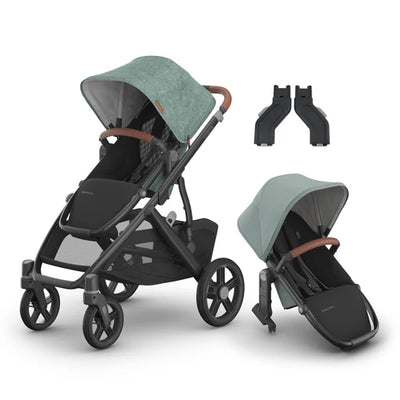 UPPAbaby Vista V3 Two in Tow Bundle (Stroller + RumbleSeat + Adapters)