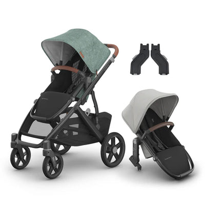 UPPAbaby Vista V3 Two in Tow Bundle (Stroller + RumbleSeat + Adapters)