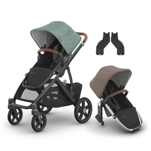 UPPAbaby Vista V3 Two in Tow Bundle (Stroller + RumbleSeat + Adapters)