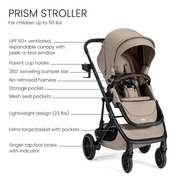 Britax Prism Full-Size Travel System With Willow S Infant Car Seat and Alpine Base- Strolleria