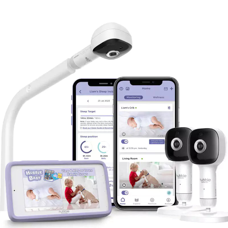 Hubble Connected SkyVision AI Pro Twin with Adjustable Crib Mount- Strolleria