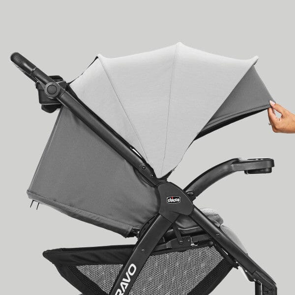 Chicco Bravo LE ClearTex Quick-Fold Stroller - Pewter- Strolleria