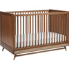 Walnut Ash Wood Maxi Cosi Everheart 4-in-1 Convertible Crib - Side View | Strolleria