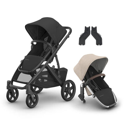 UPPAbaby Vista V3 Two in Tow Bundle (Stroller + RumbleSeat + Adapters)
