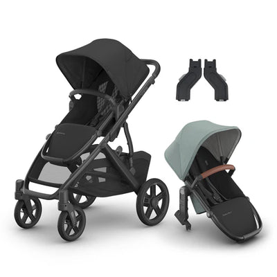 UPPAbaby Vista V3 Two in Tow Bundle (Stroller + RumbleSeat + Adapters)